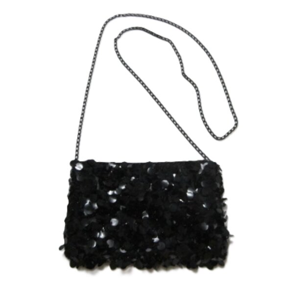 Sequin Formal Evening Bag Black by LaRegale LTD - Picture 1 of 5